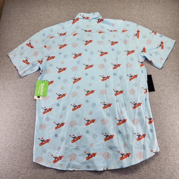 NEW Tipsy Elves Button Shirt Men XXL Fireworks 4th Of July America USA Patriotic - Picture 3 of 8